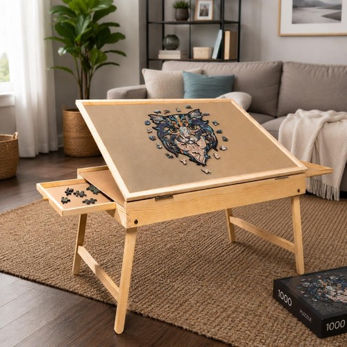 Verstellbare holzpuzzle tisch - verstellbare,